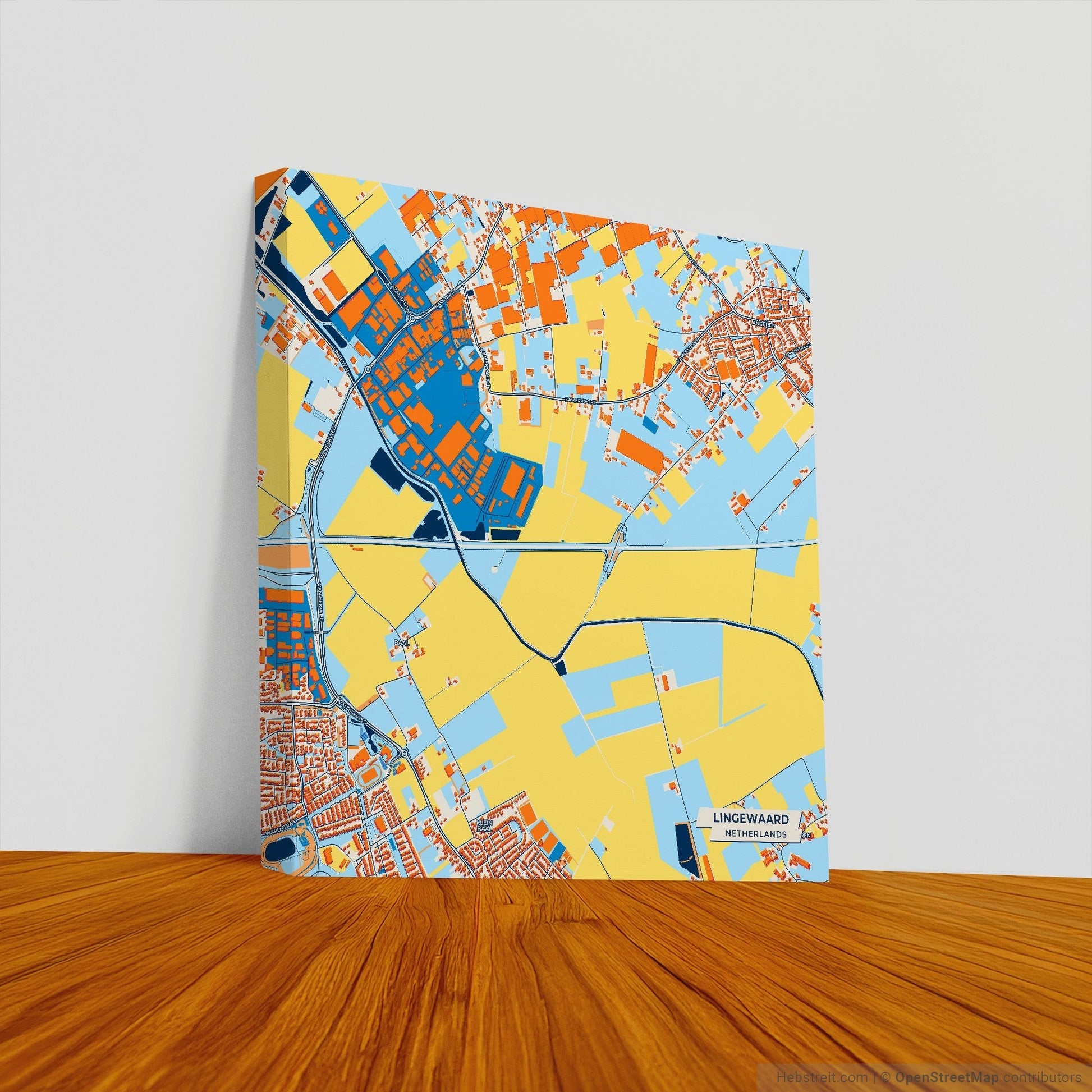Lingewaard Netherlands Colorful City Map Canvas Print