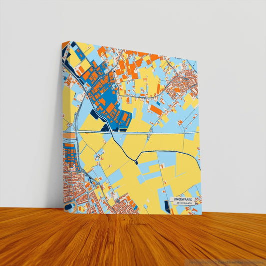 Lingewaard Netherlands Colorful City Map Canvas Print