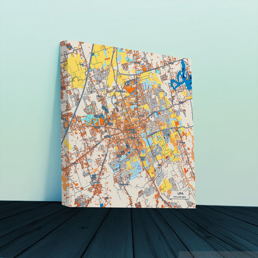 Lipa Philippines Colorful City Map Canvas Print