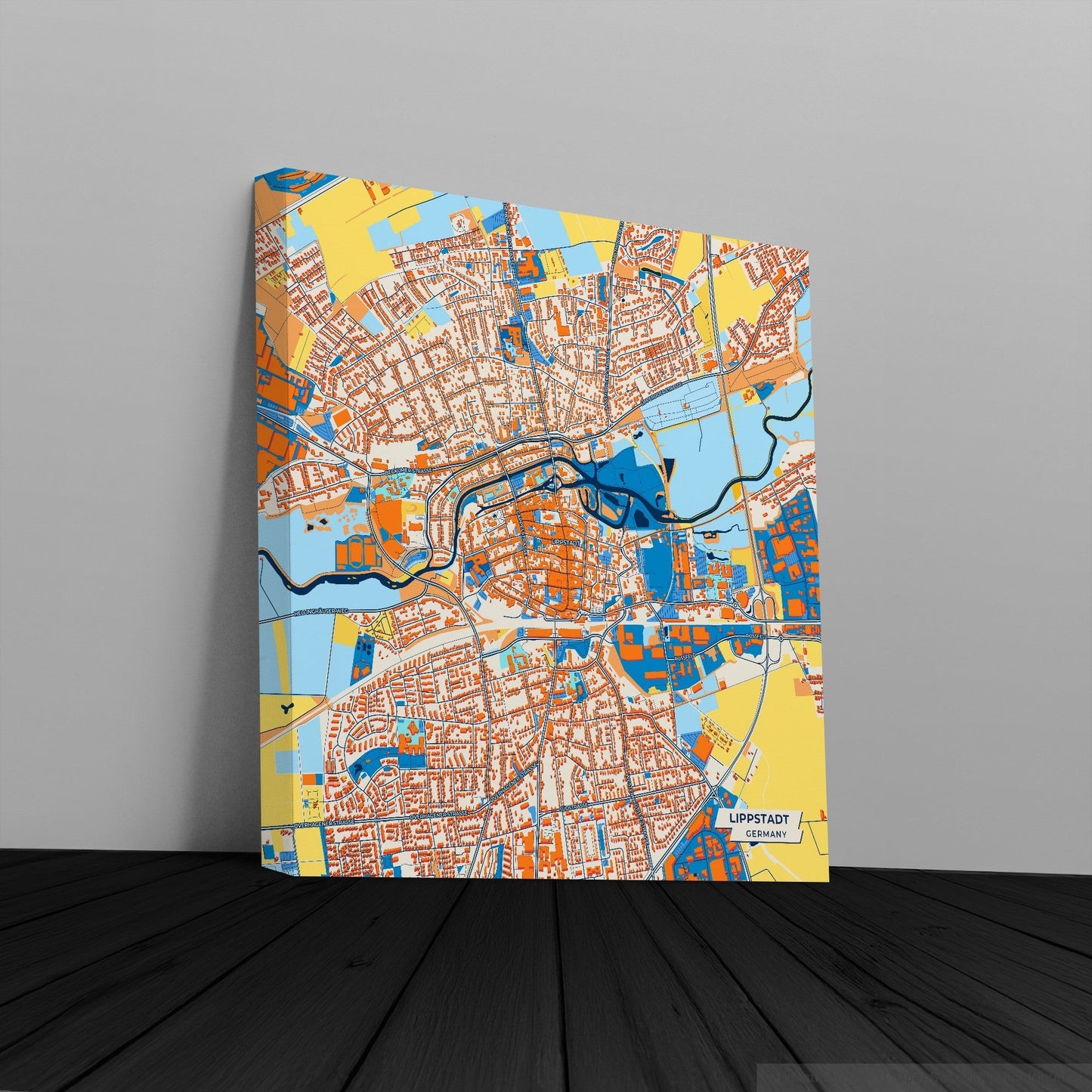 Lippstadt Germany Colorful City Map Canvas Print