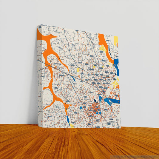 Lira Uganda Colorful City Map Canvas Print