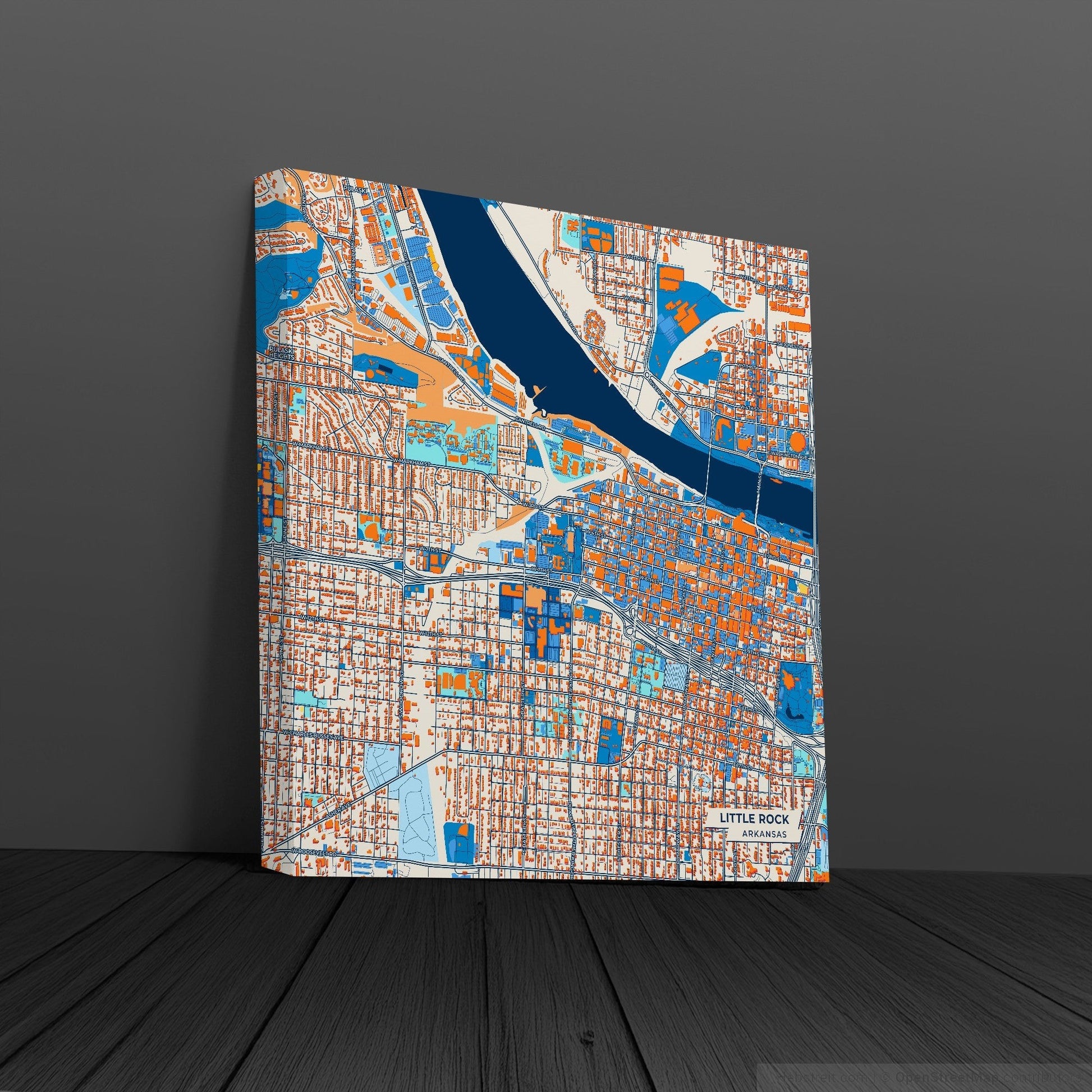 Little Rock Arkansas Colorful City Map Canvas Print