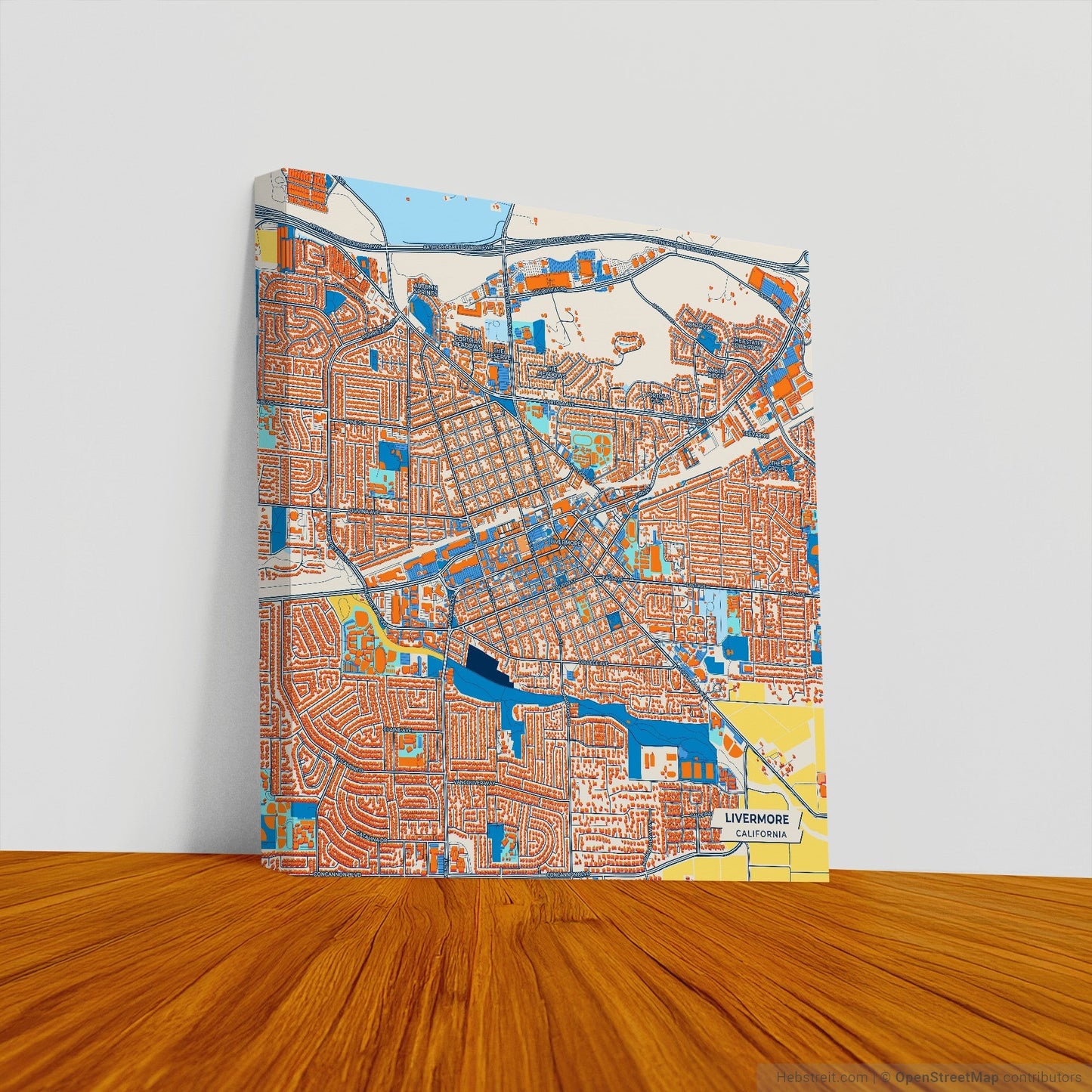 Livermore California Colorful City Map Canvas Print