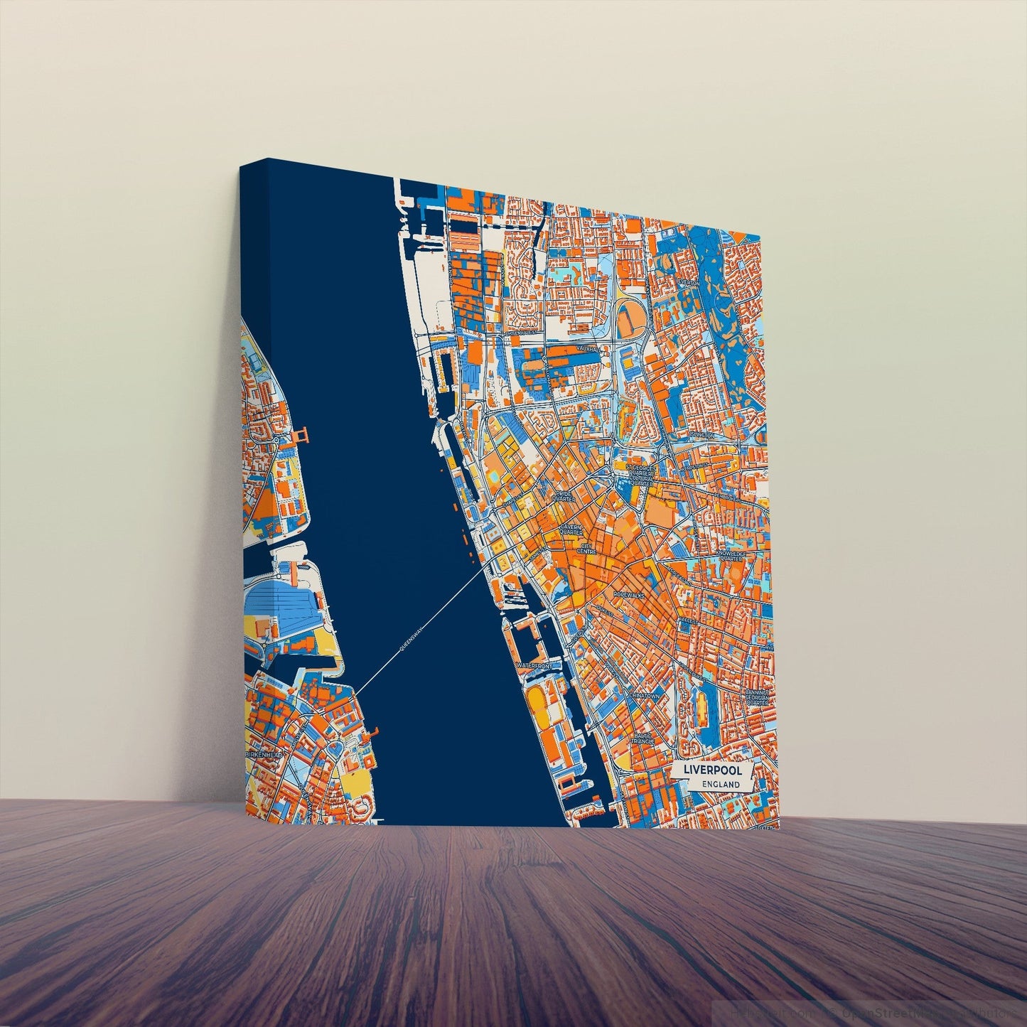 Liverpool England Colorful City Map Canvas Print