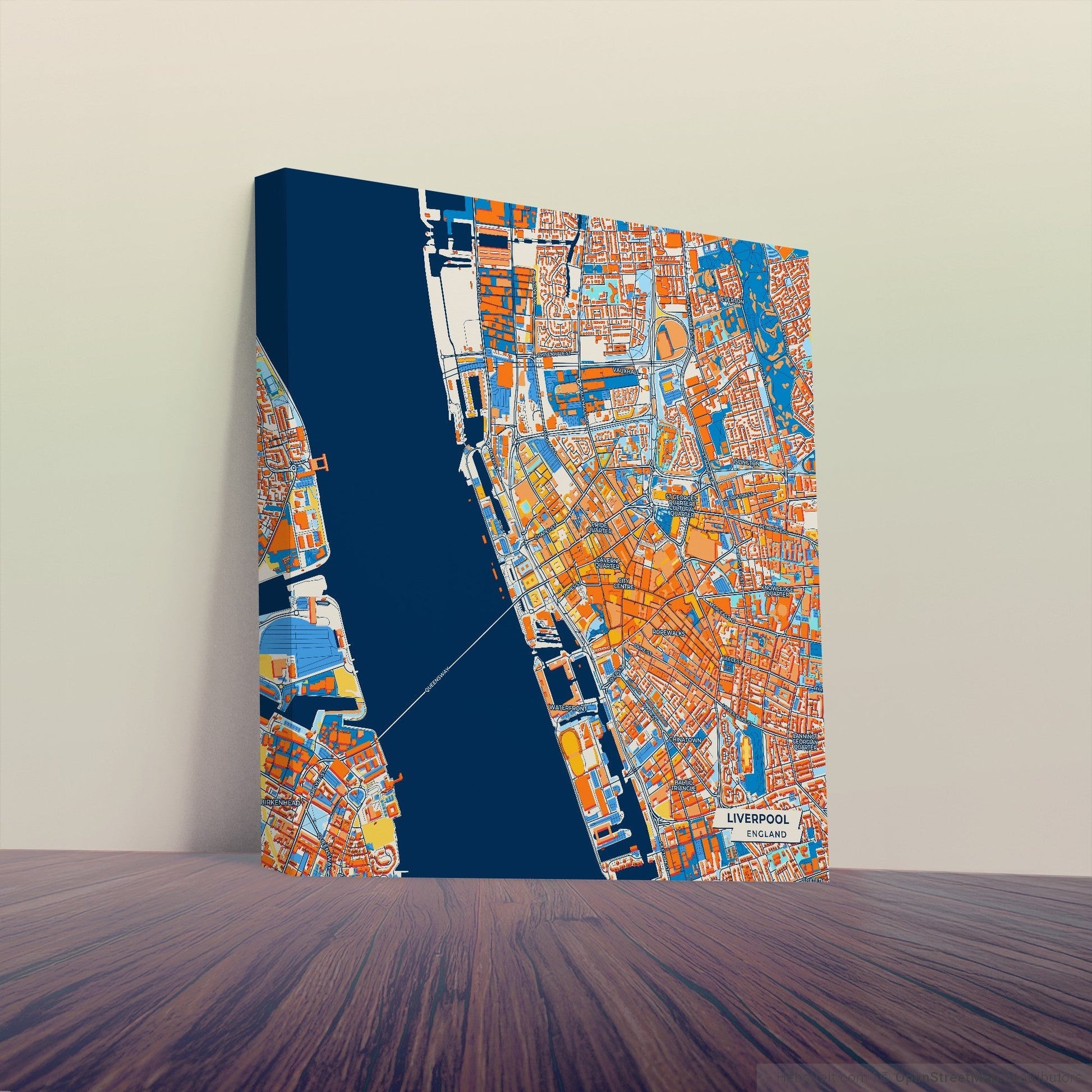 Liverpool England Colorful City Map Canvas Print