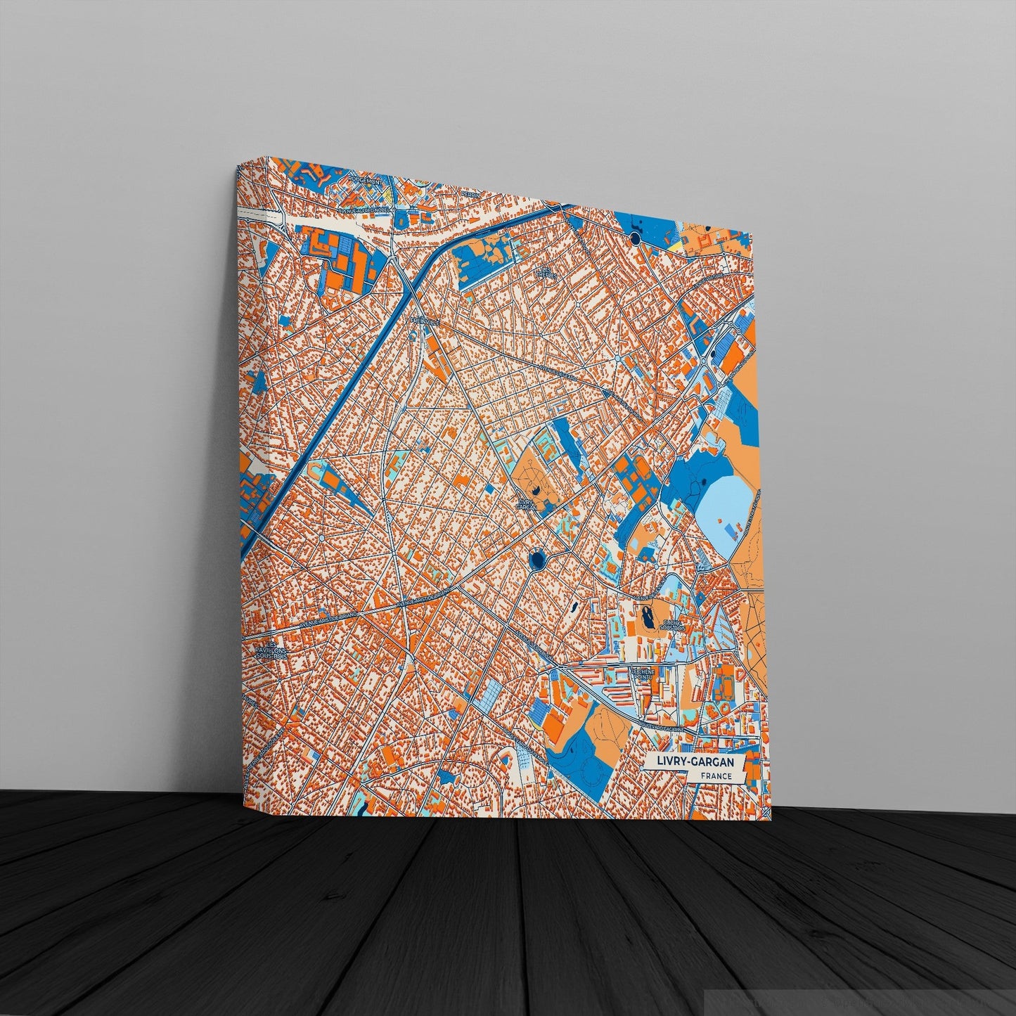 Livry-Gargan France Colorful City Map Canvas Print