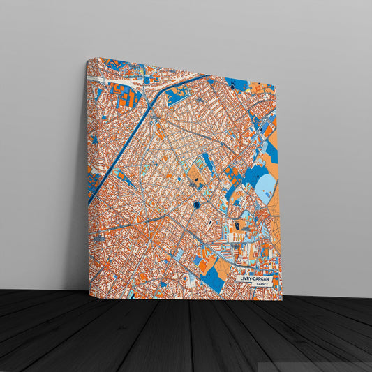 Livry-Gargan France Colorful City Map Canvas Print