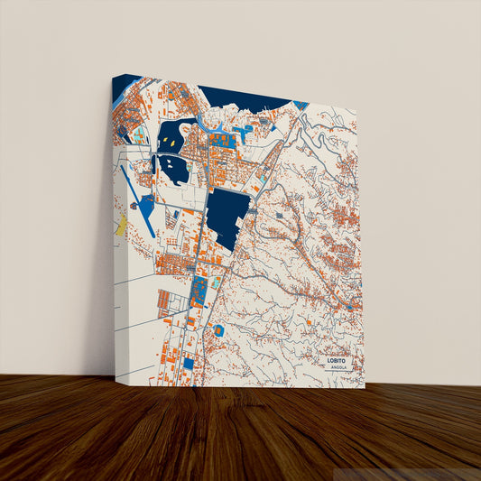Lobito Angola Colorful City Map Canvas Print