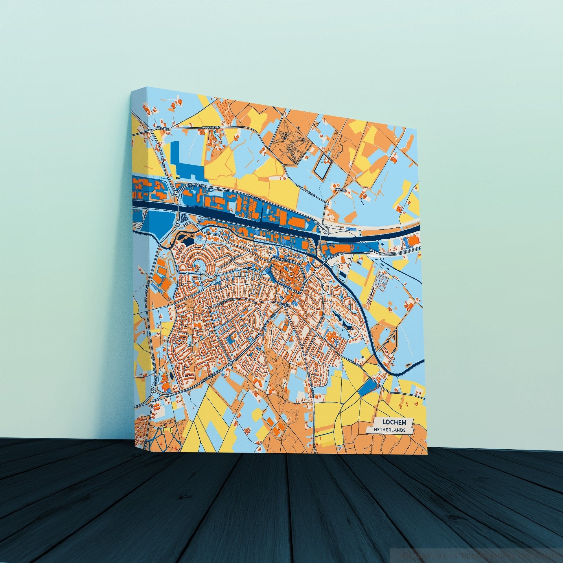 Lochem Netherlands Colorful City Map Canvas Print