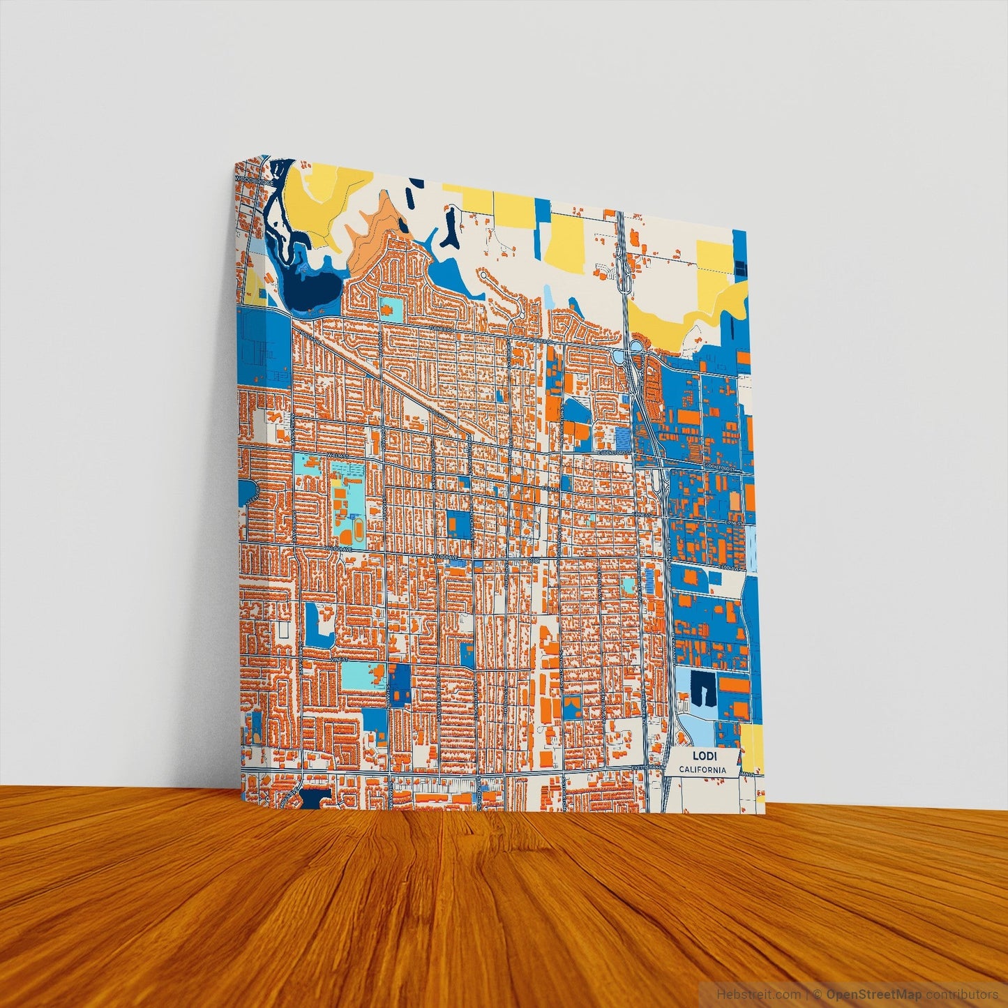 Lodi California Colorful City Map Canvas Print