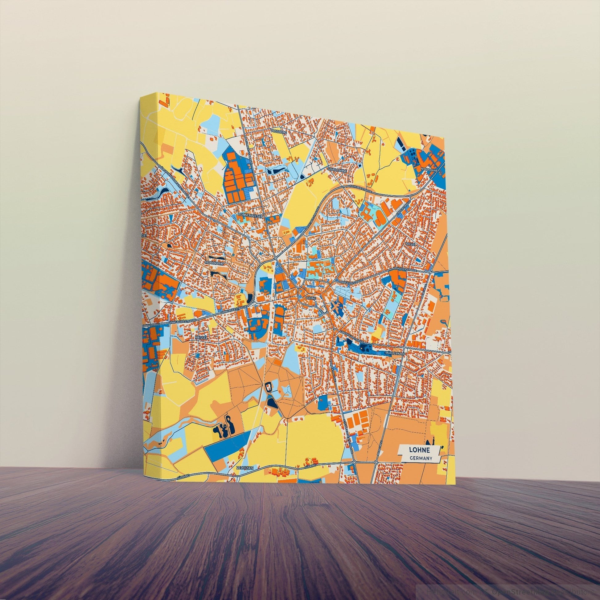 Löhne Germany Colorful City Map Canvas Print