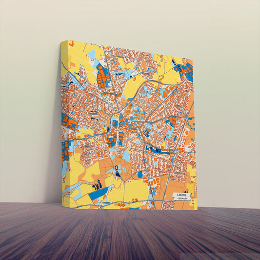 Löhne Germany Colorful City Map Canvas Print