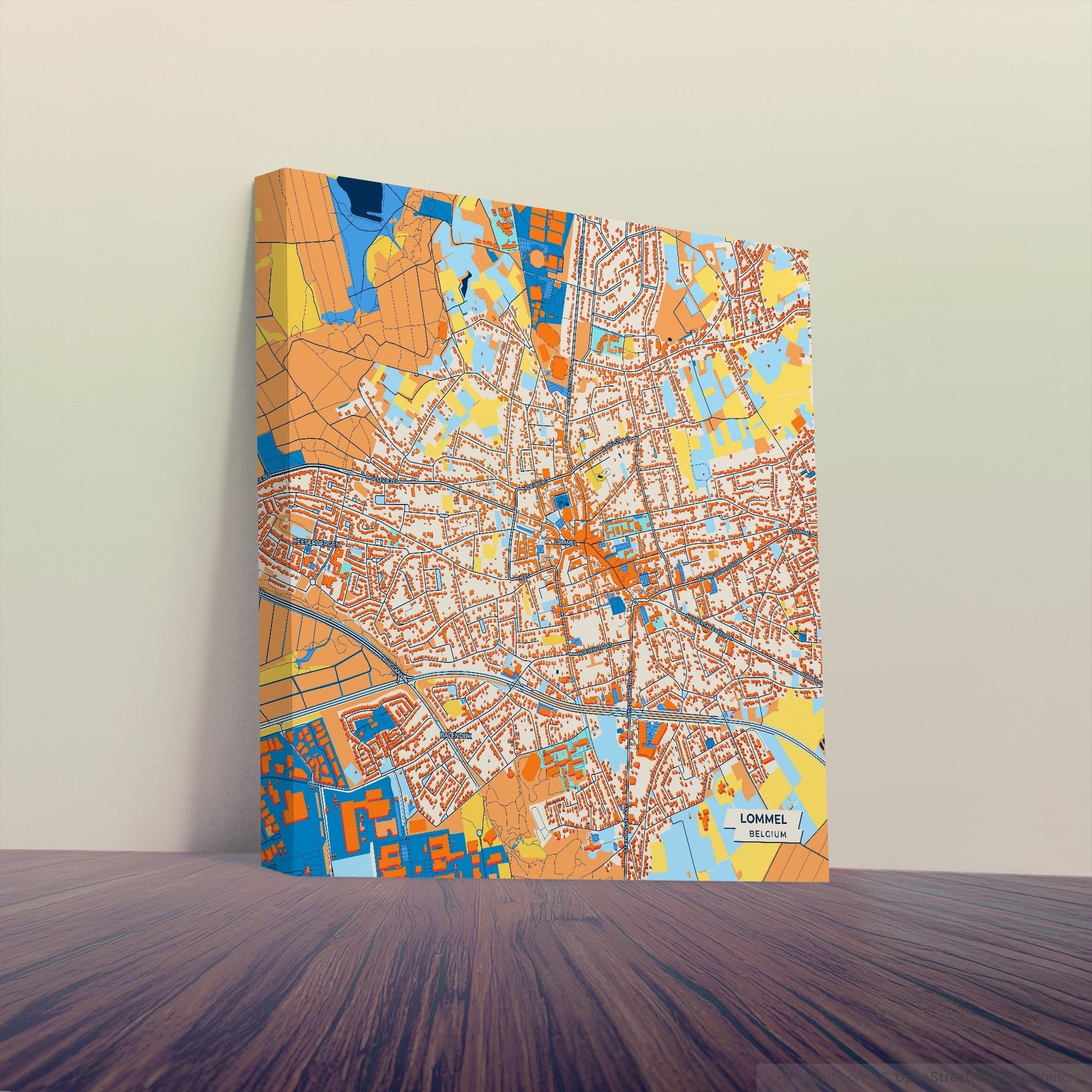 Lommel Belgium Colorful City Map Canvas Print