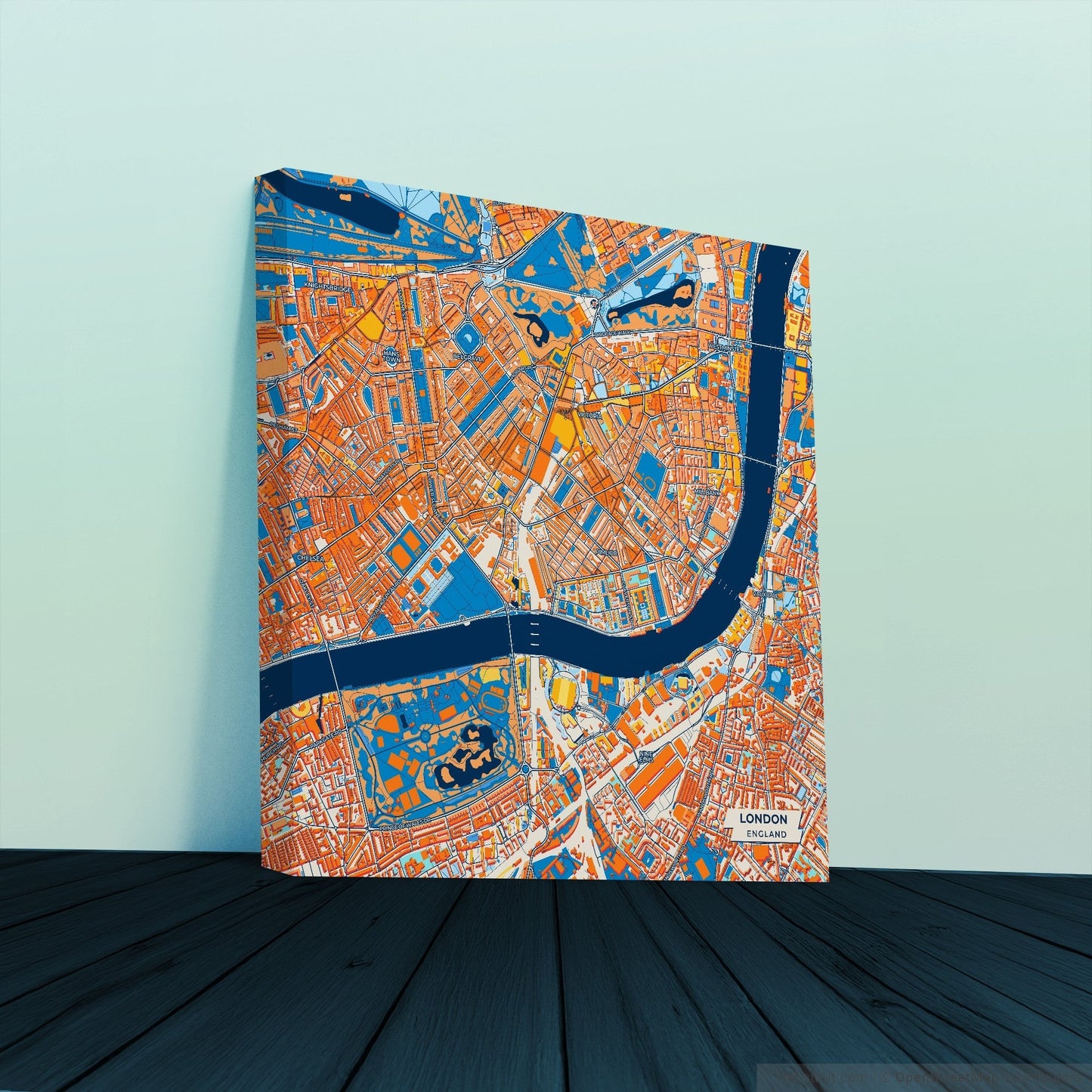 London England Colorful City Map Canvas Print