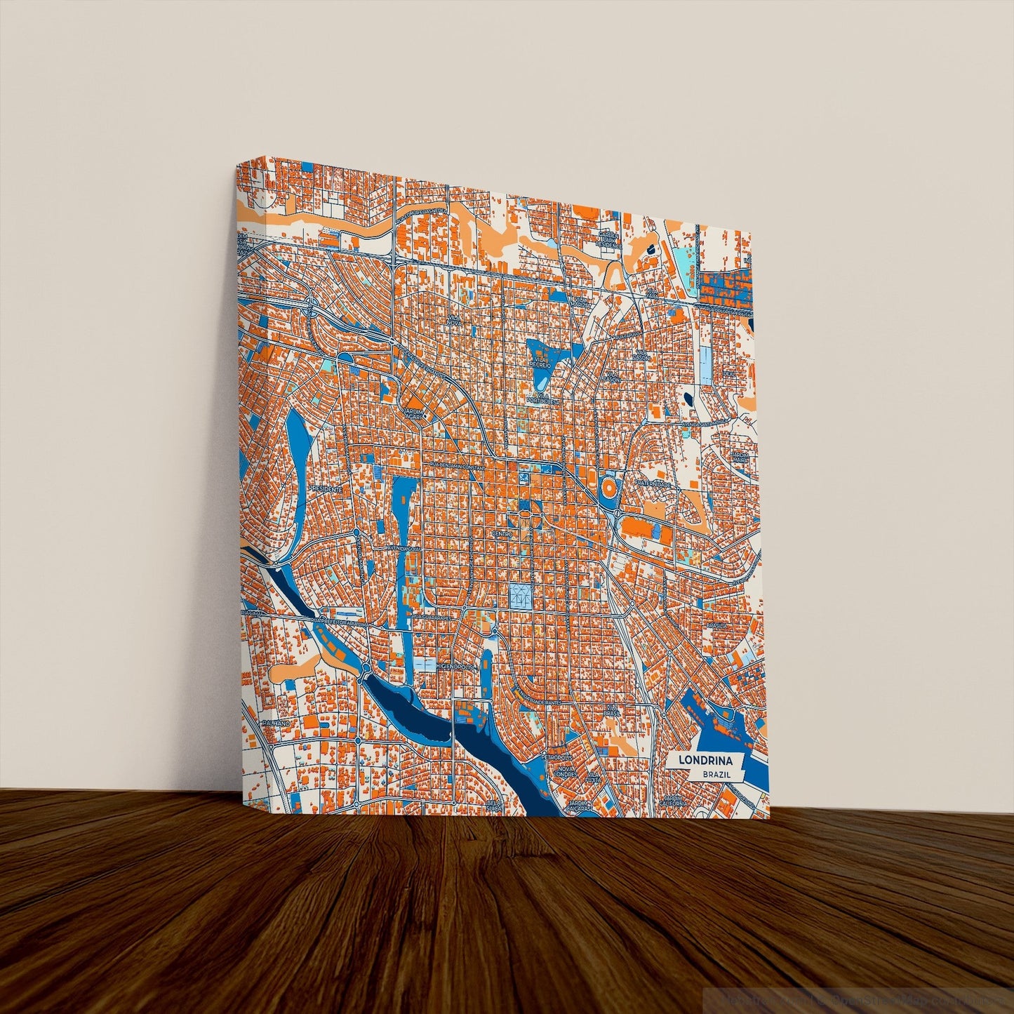 Londrina Brazil Colorful City Map Canvas Print