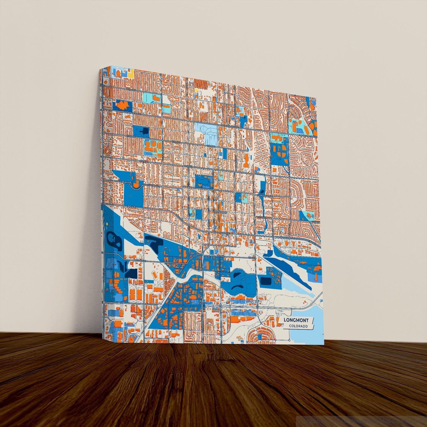 Longmont Colorado Colorful City Map Canvas Print