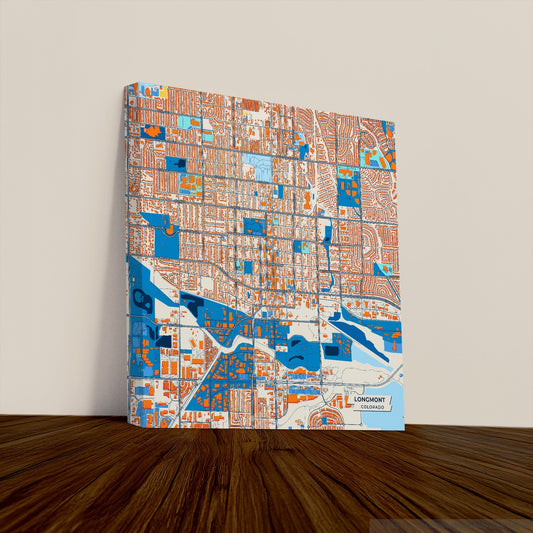Longmont Colorado Colorful City Map Canvas Print