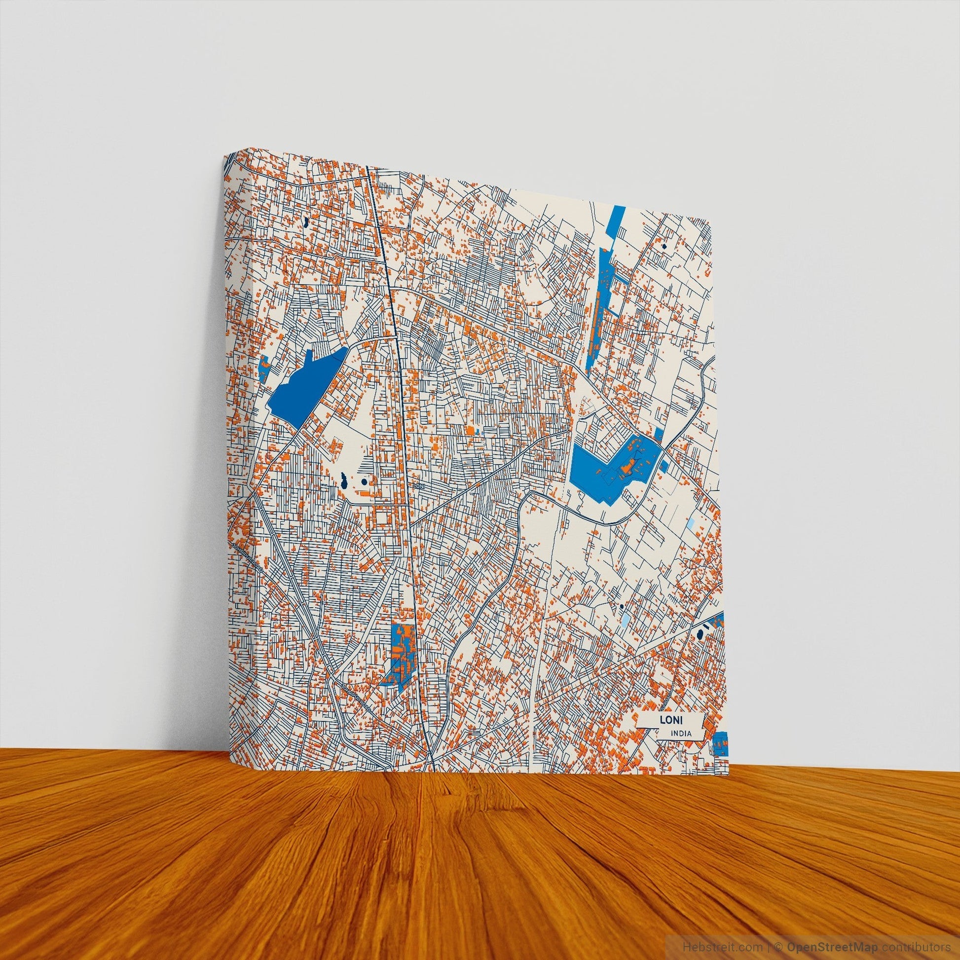 Loni India Colorful City Map Canvas Print