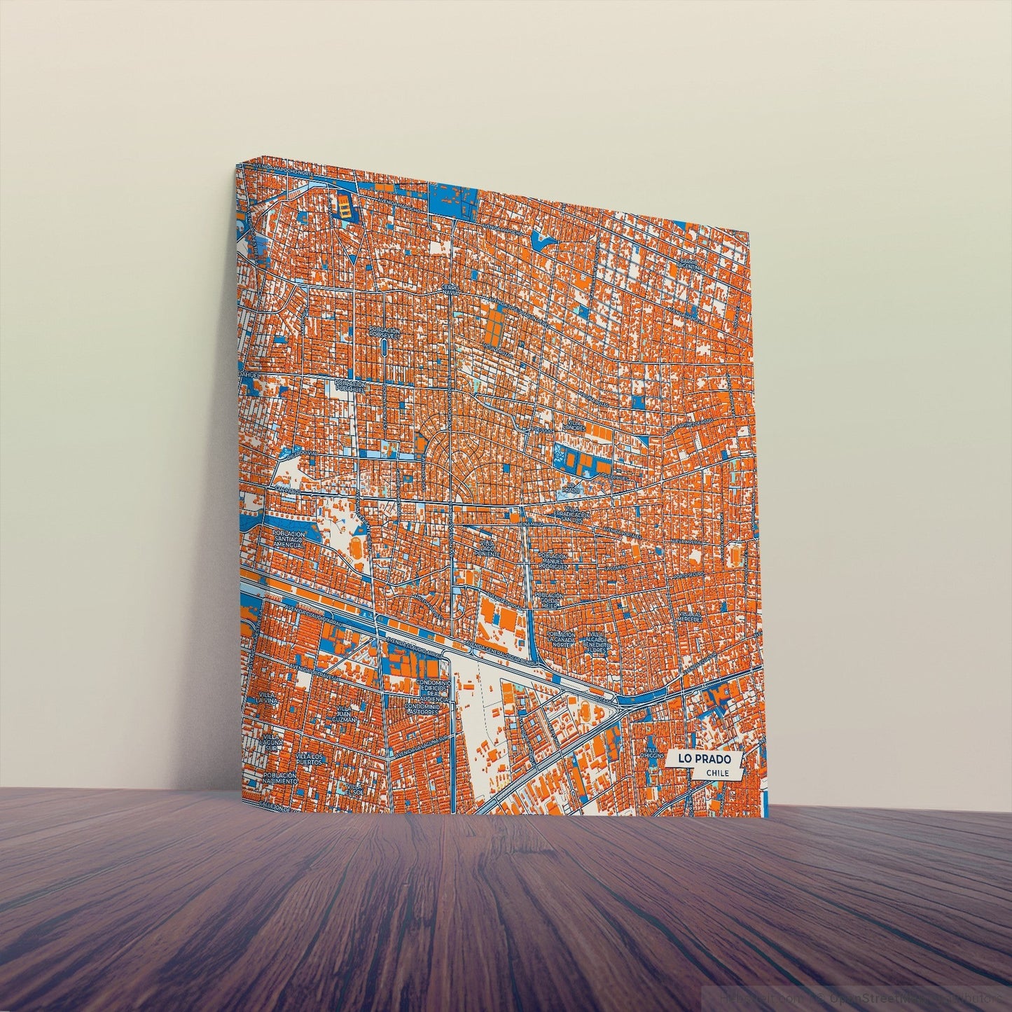 Lo Prado Chile Colorful City Map Canvas Print