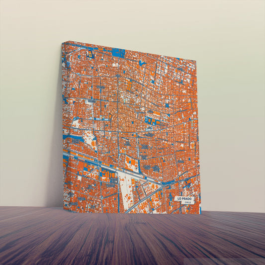 Lo Prado Chile Colorful City Map Canvas Print