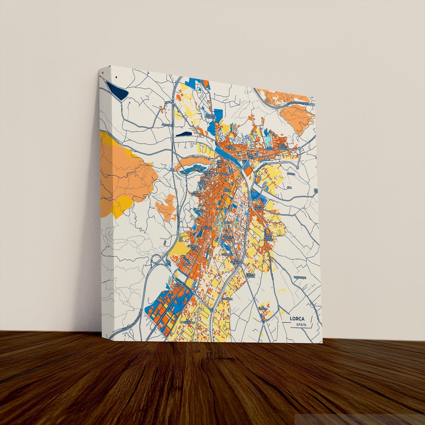 Lorca Spain Colorful City Map Canvas Print