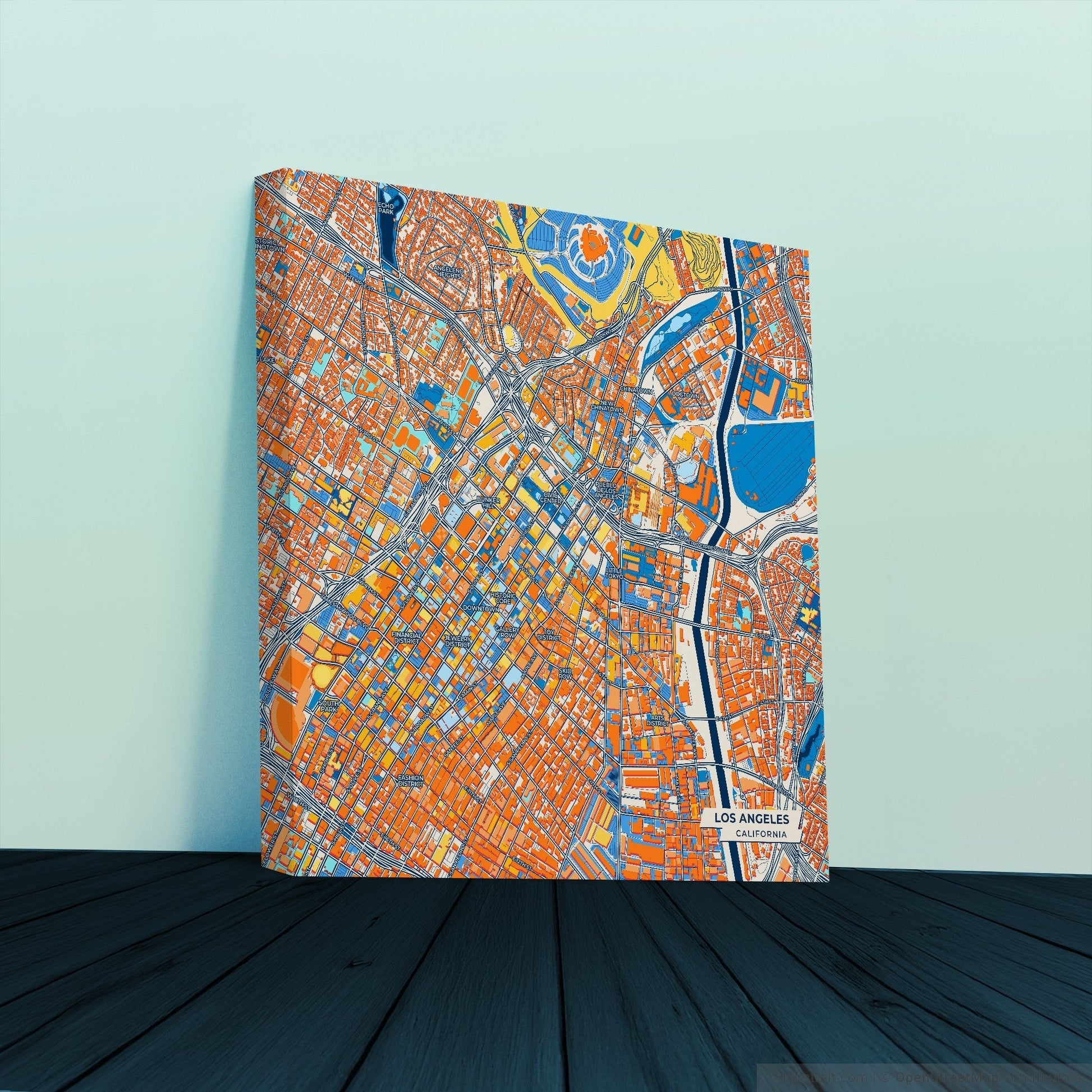 Los Angeles California Colorful City Map Canvas Print