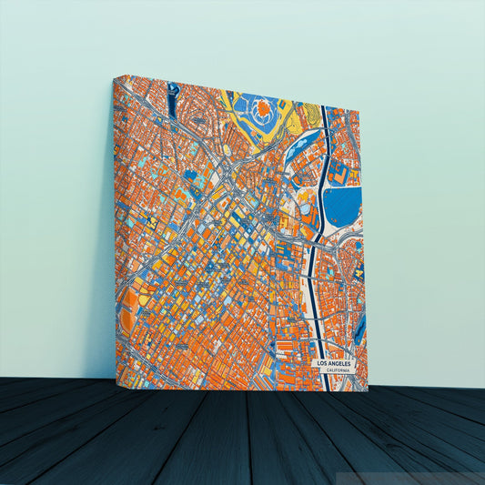 Los Angeles California Colorful City Map Canvas Print