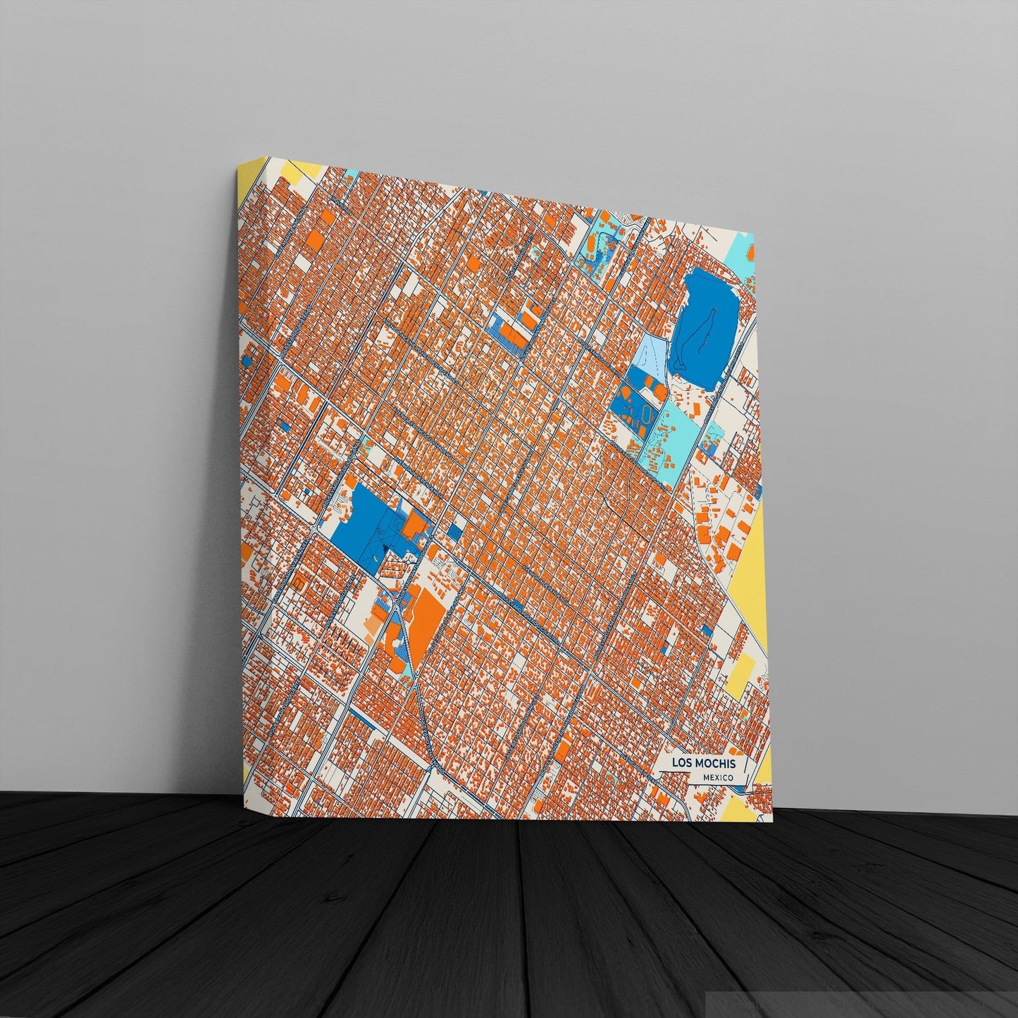 Los Mochis Mexico Colorful City Map Canvas Print