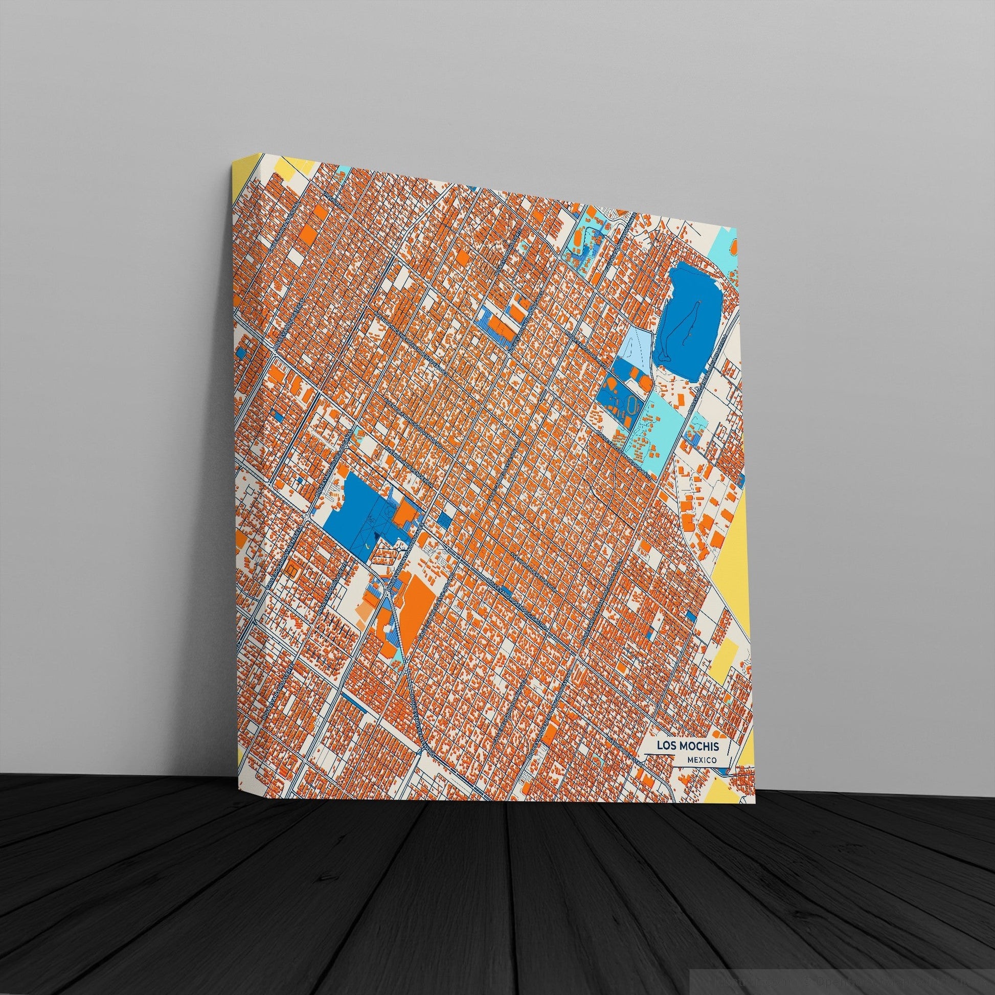 Los Mochis Mexico Colorful City Map Canvas Print