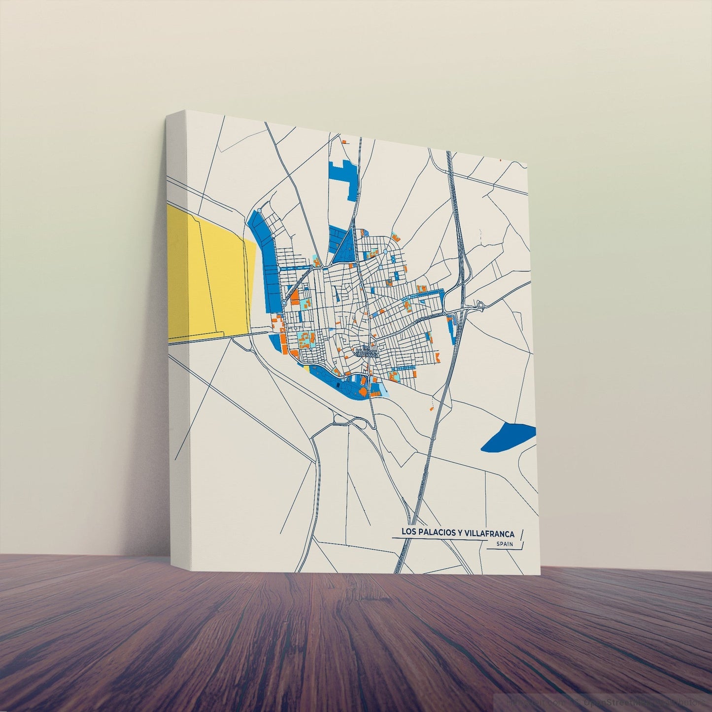 Los Palacios Y Villafranca Spain Colorful City Map Canvas Print