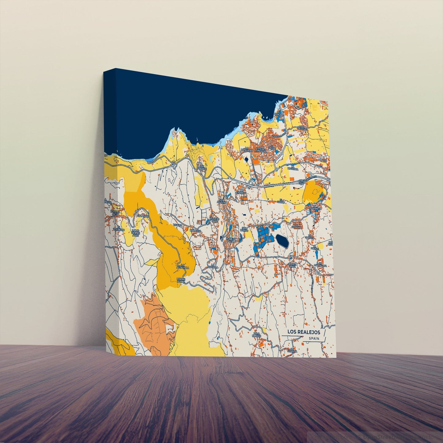 Los Realejos Spain Colorful City Map Canvas Print