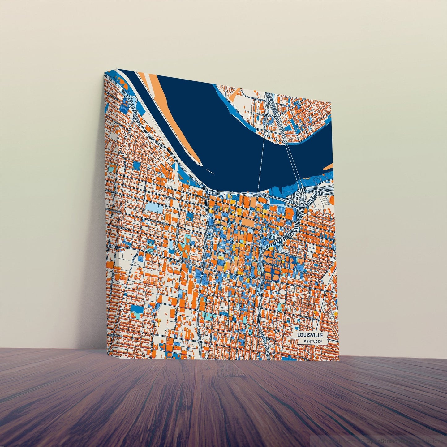 Louisville Kentucky Colorful City Map Canvas Print