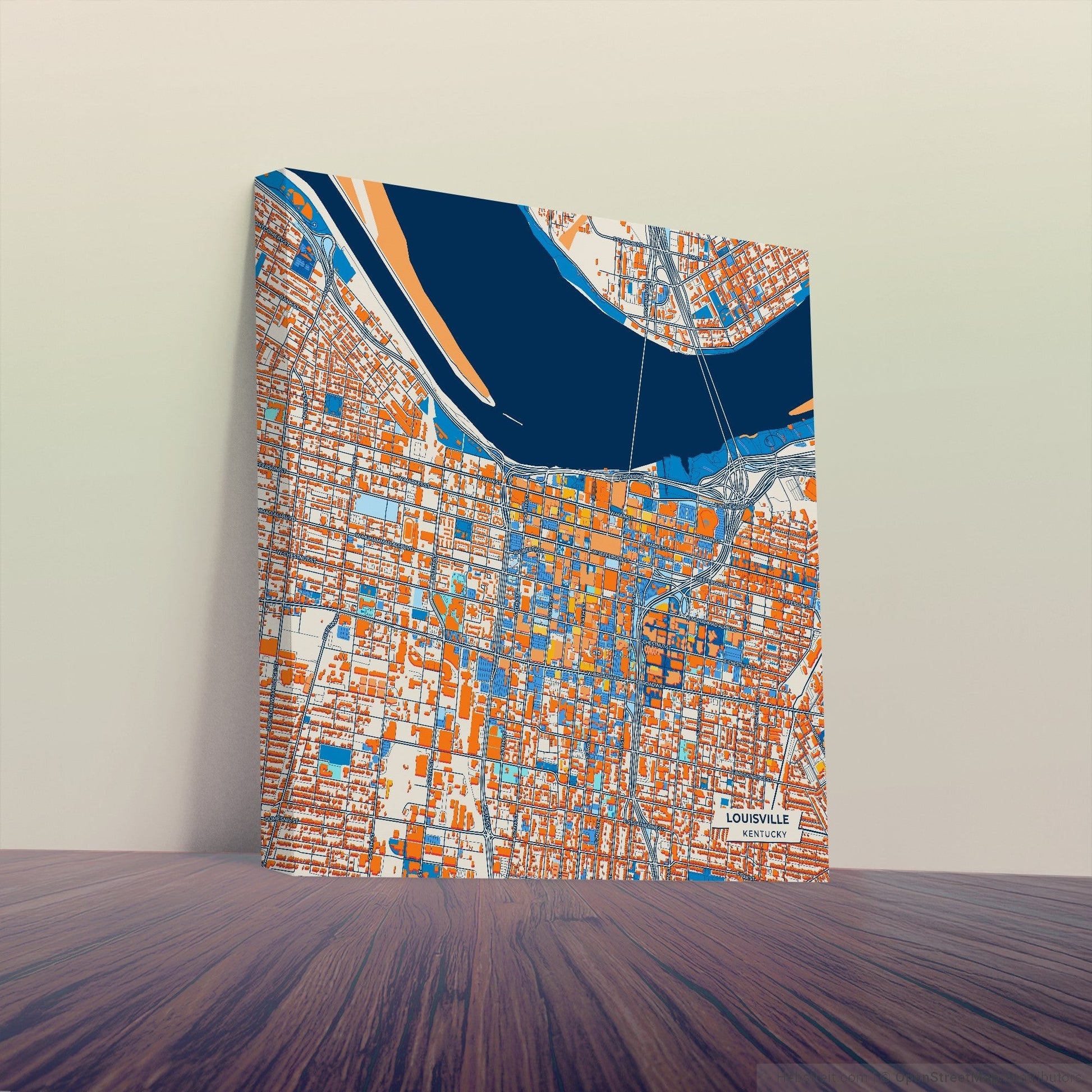 Louisville Kentucky Colorful City Map Canvas Print
