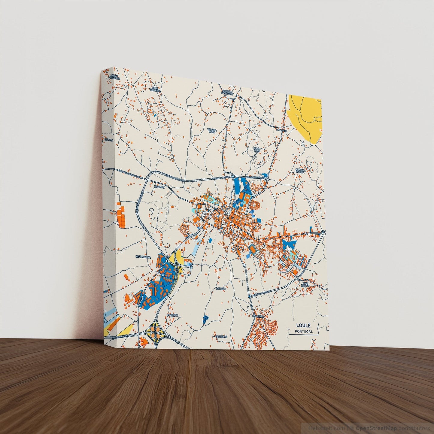 Loulé Portugal Colorful City Map Canvas Print