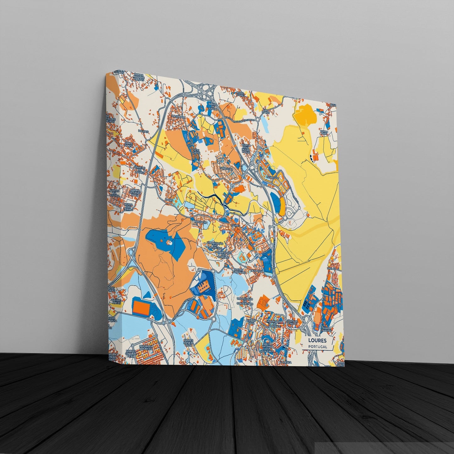 Loures Portugal Colorful City Map Canvas Print