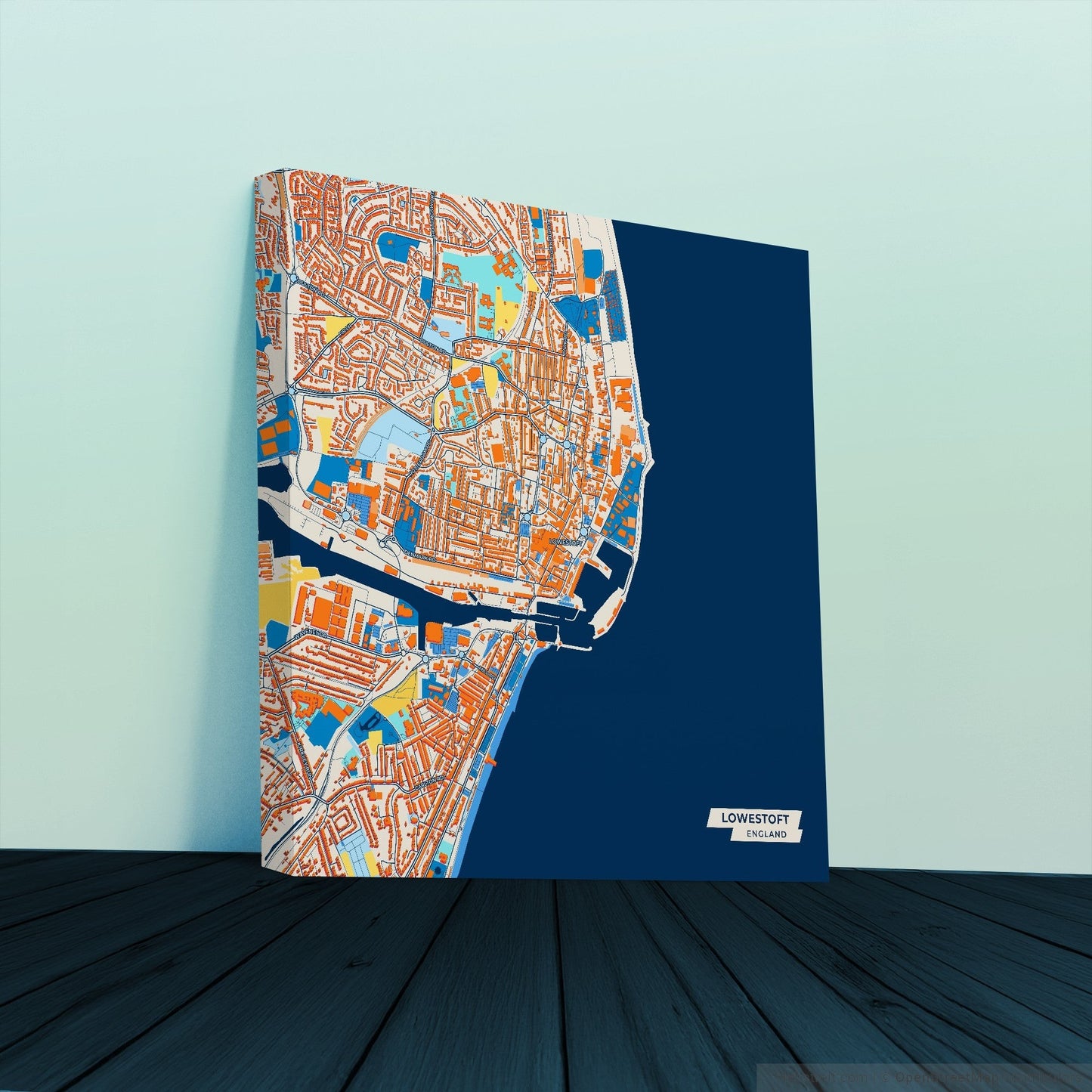 Lowestoft England Colorful City Map Canvas Print