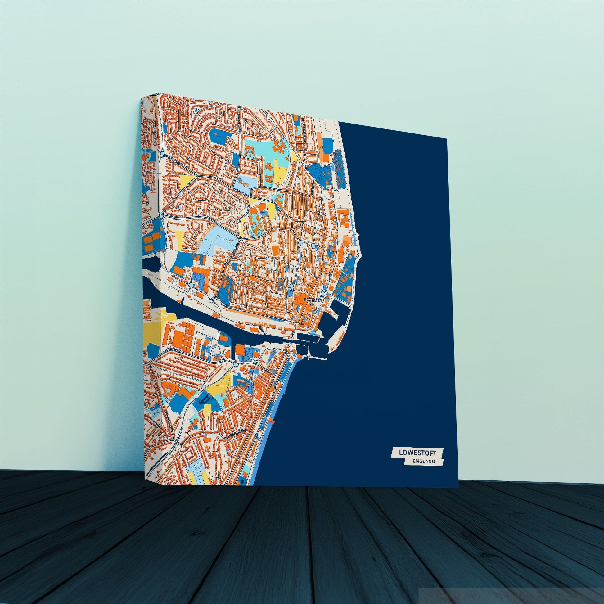 Lowestoft England Colorful City Map Canvas Print