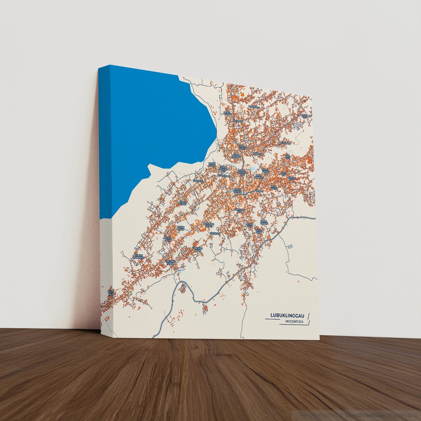 Lubuklinggau Indonesia Colorful City Map Canvas Print