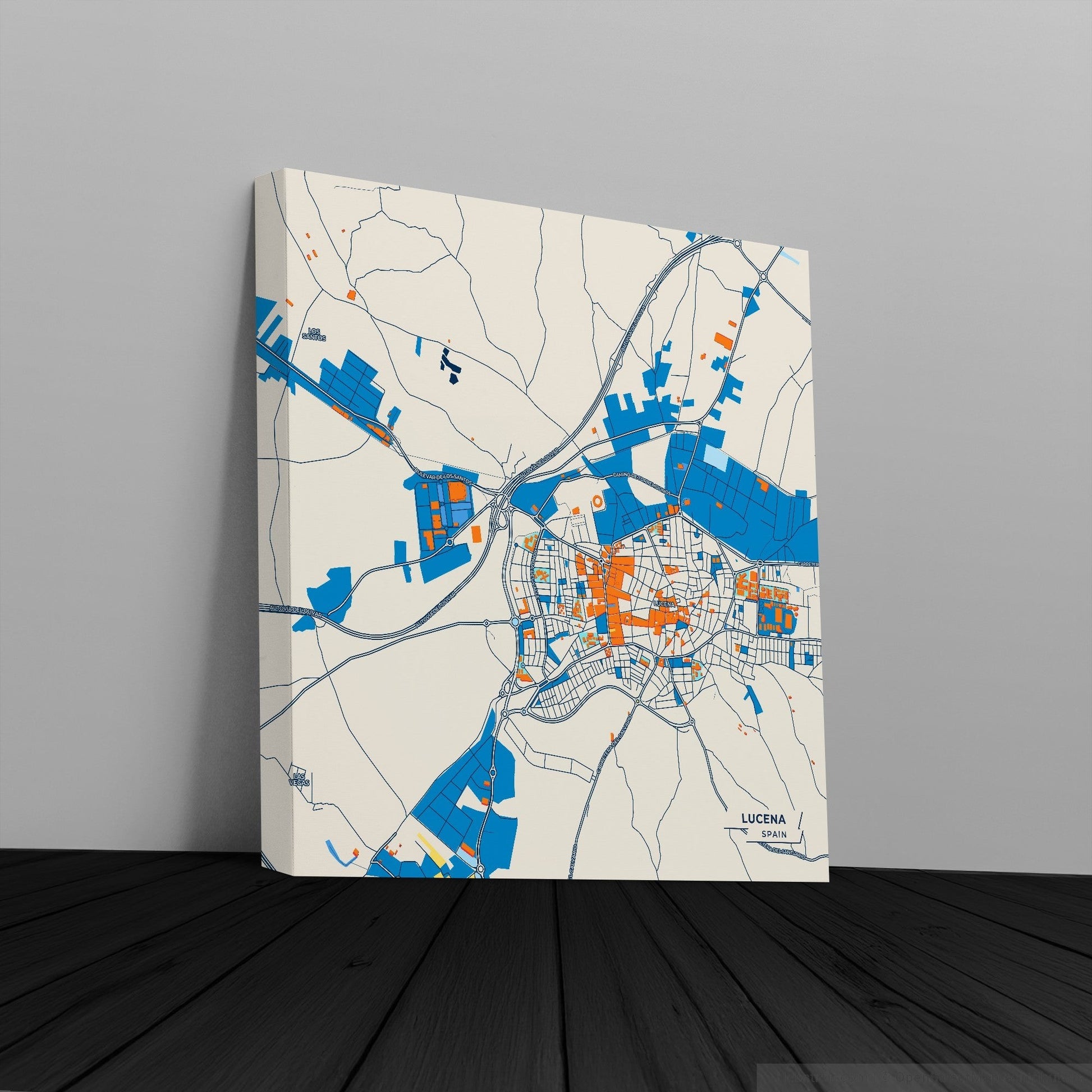 Lucena Spain Colorful City Map Canvas Print