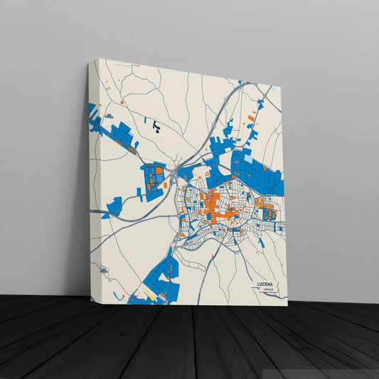 Lucena Spain Colorful City Map Canvas Print