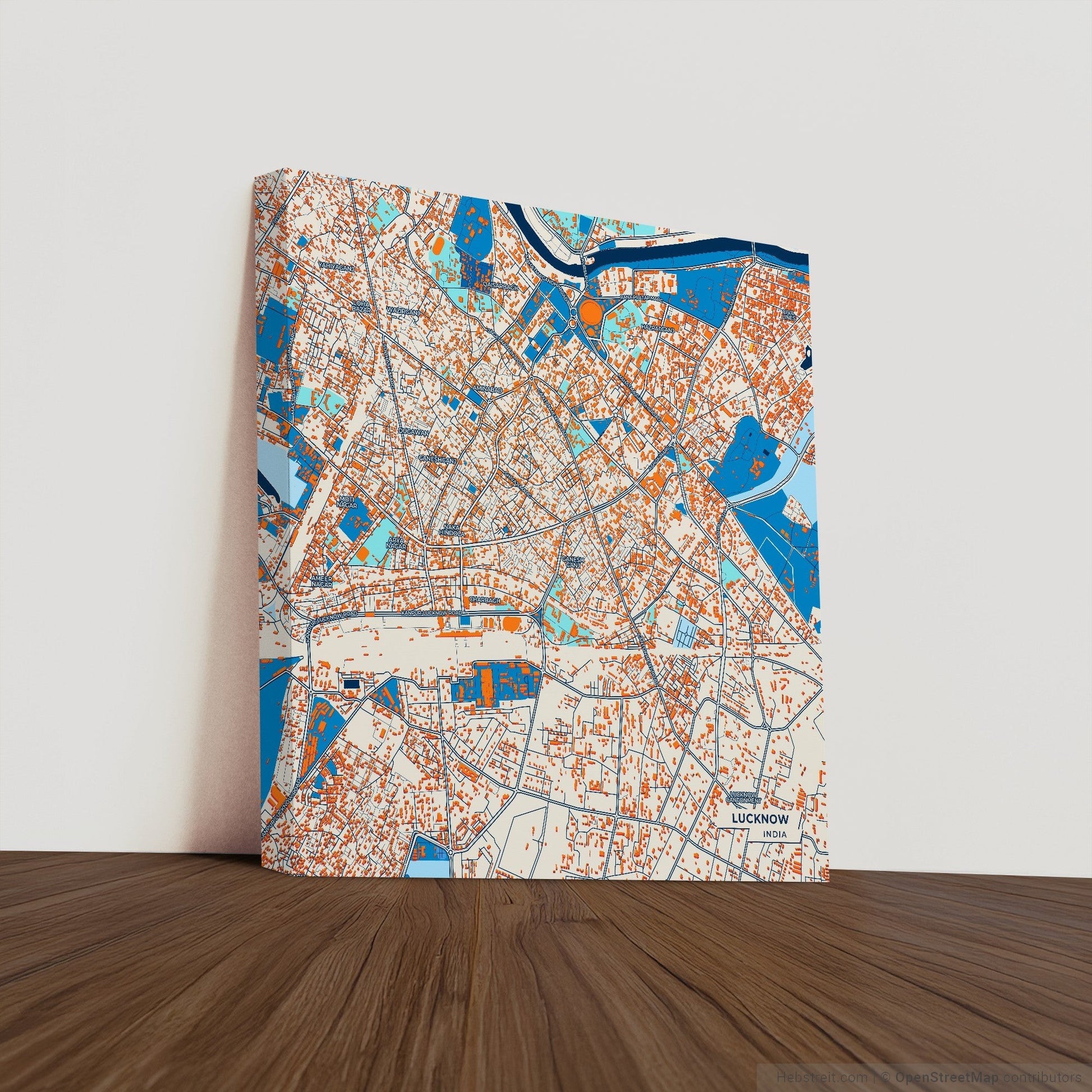 Lucknow India Colorful City Map Canvas Print