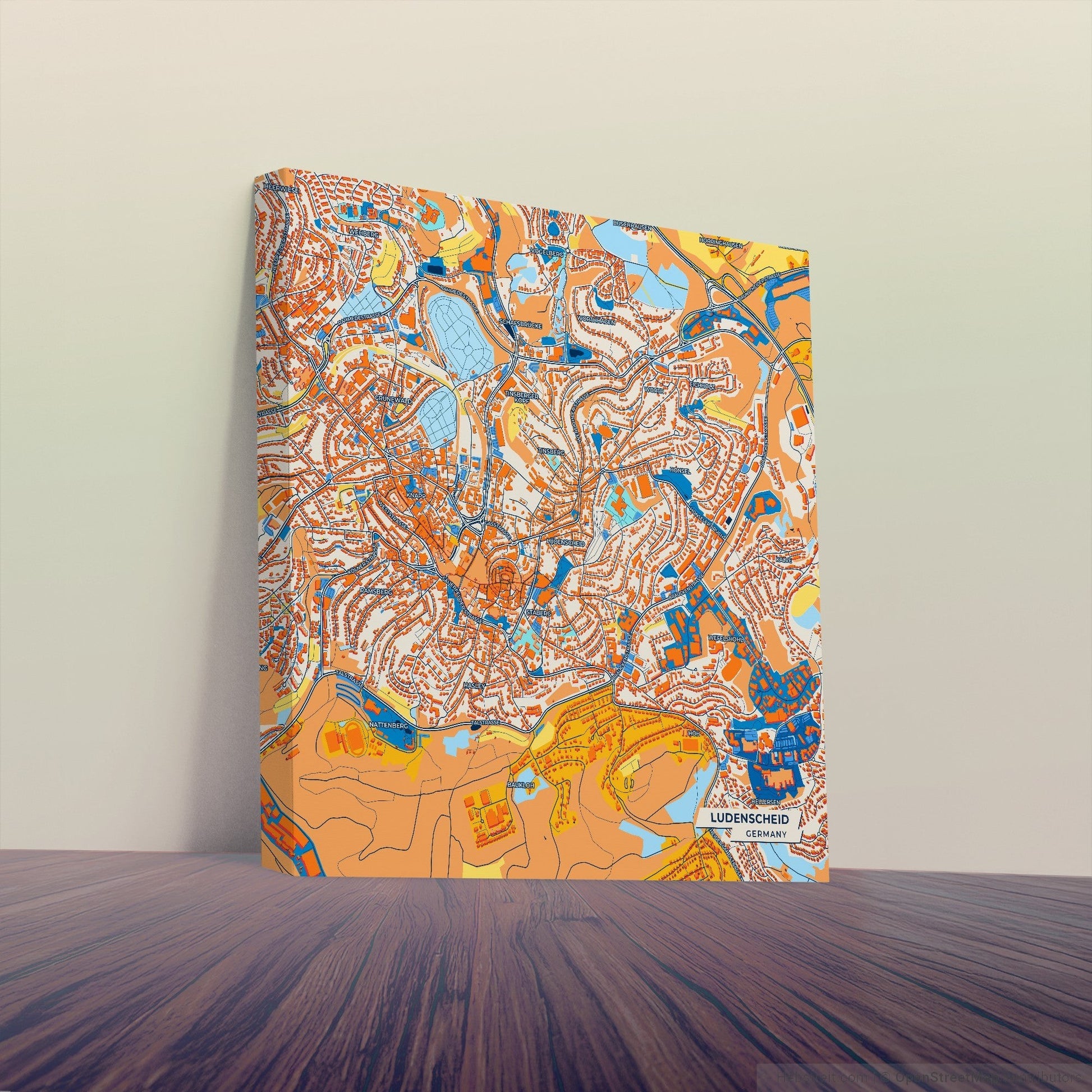 Lüdenscheid Germany Colorful City Map Canvas Print