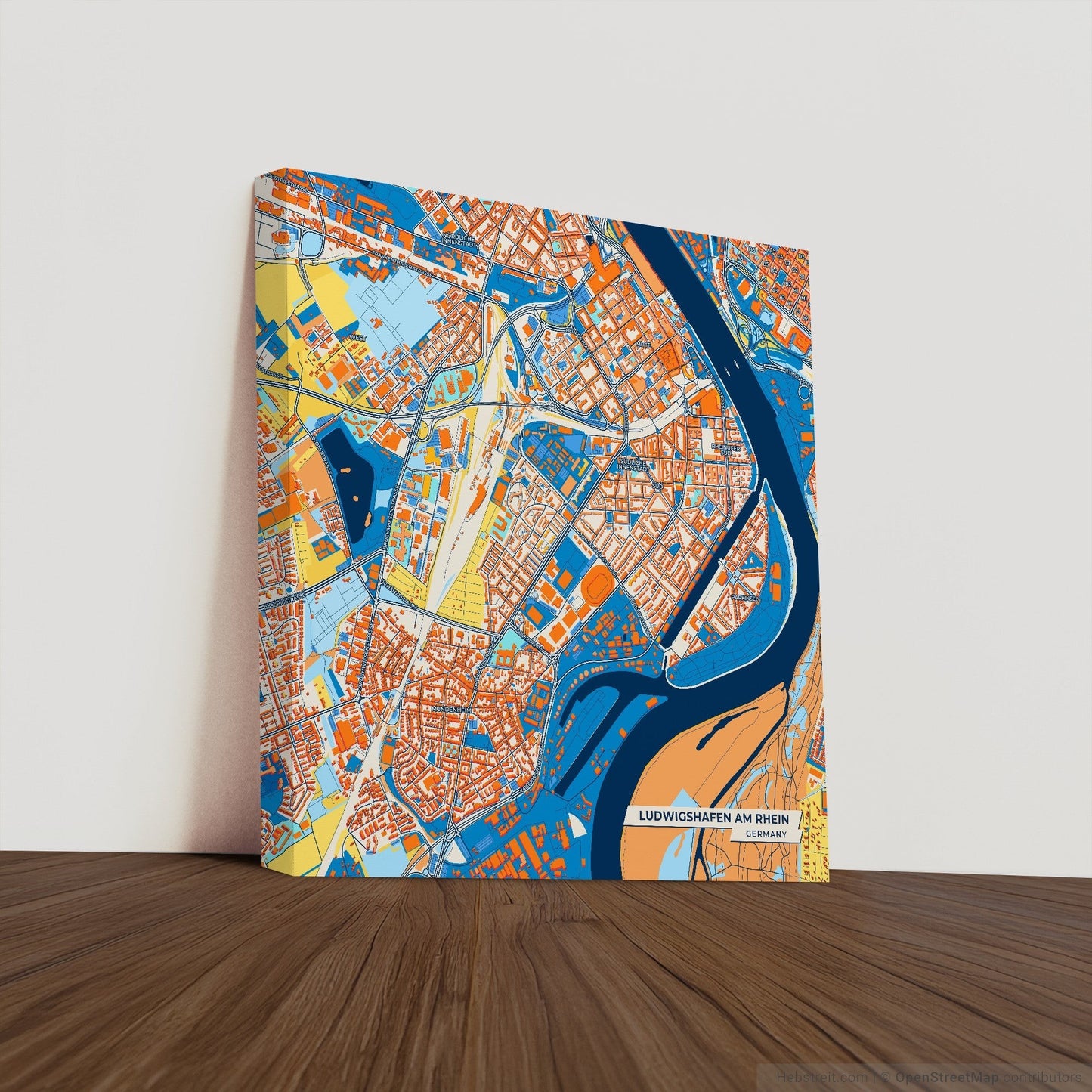 Ludwigshafen Am Rhein Germany Colorful City Map Canvas Print