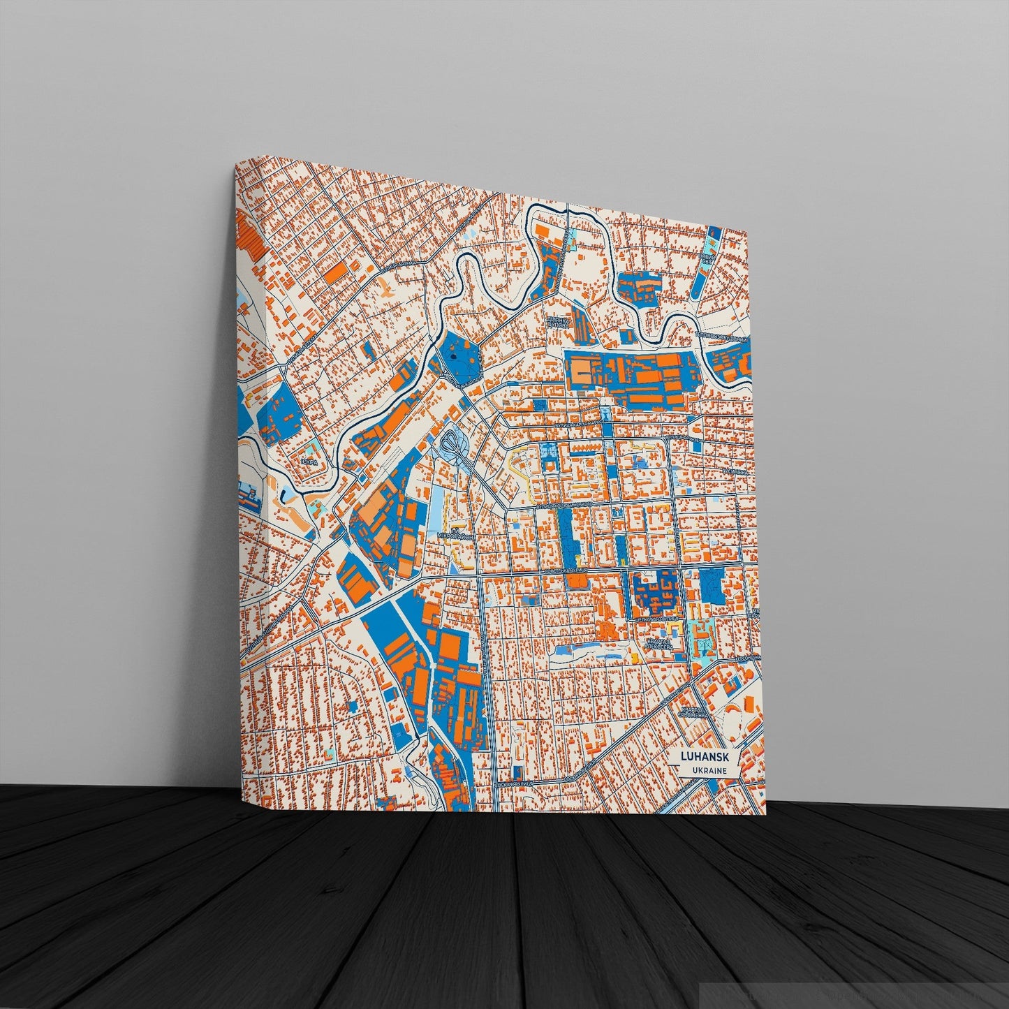 Луганськ Ukraine Colorful City Map Canvas Print
