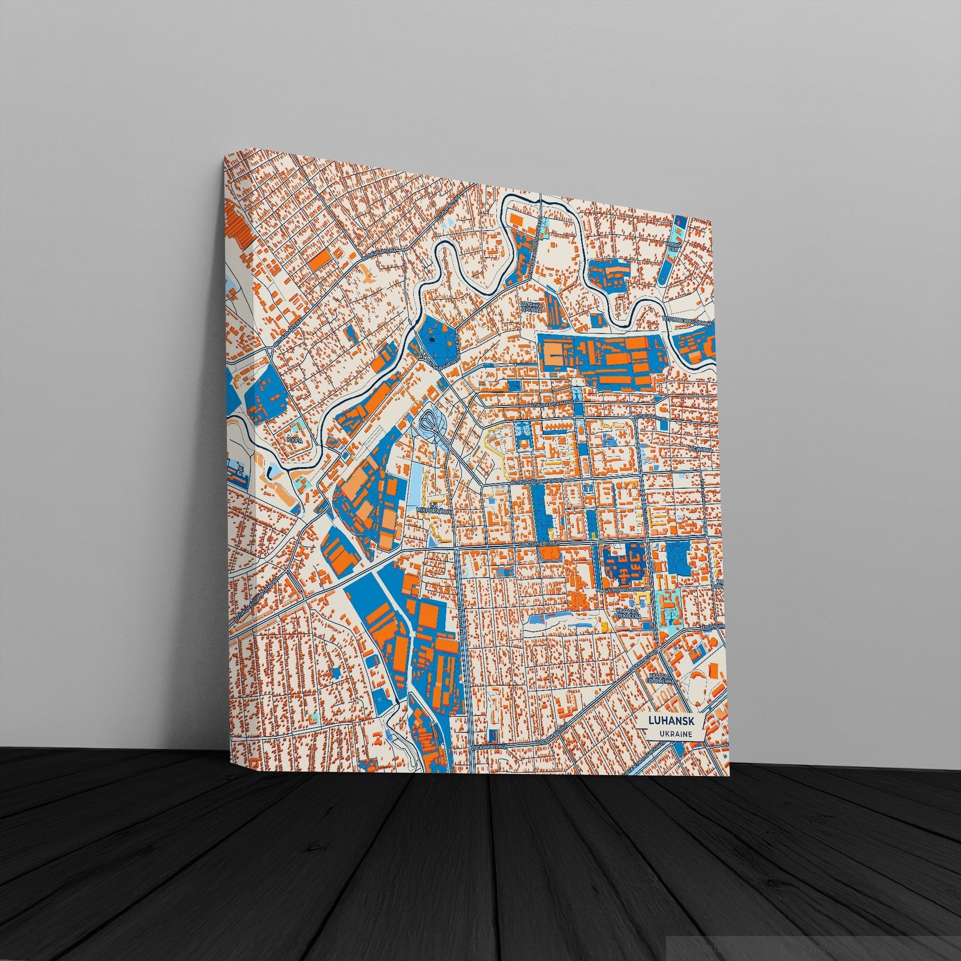 Луганськ Ukraine Colorful City Map Canvas Print