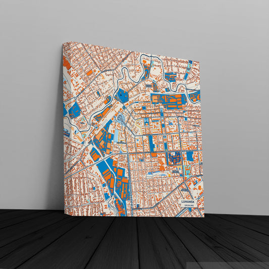 Луганськ Ukraine Colorful City Map Canvas Print