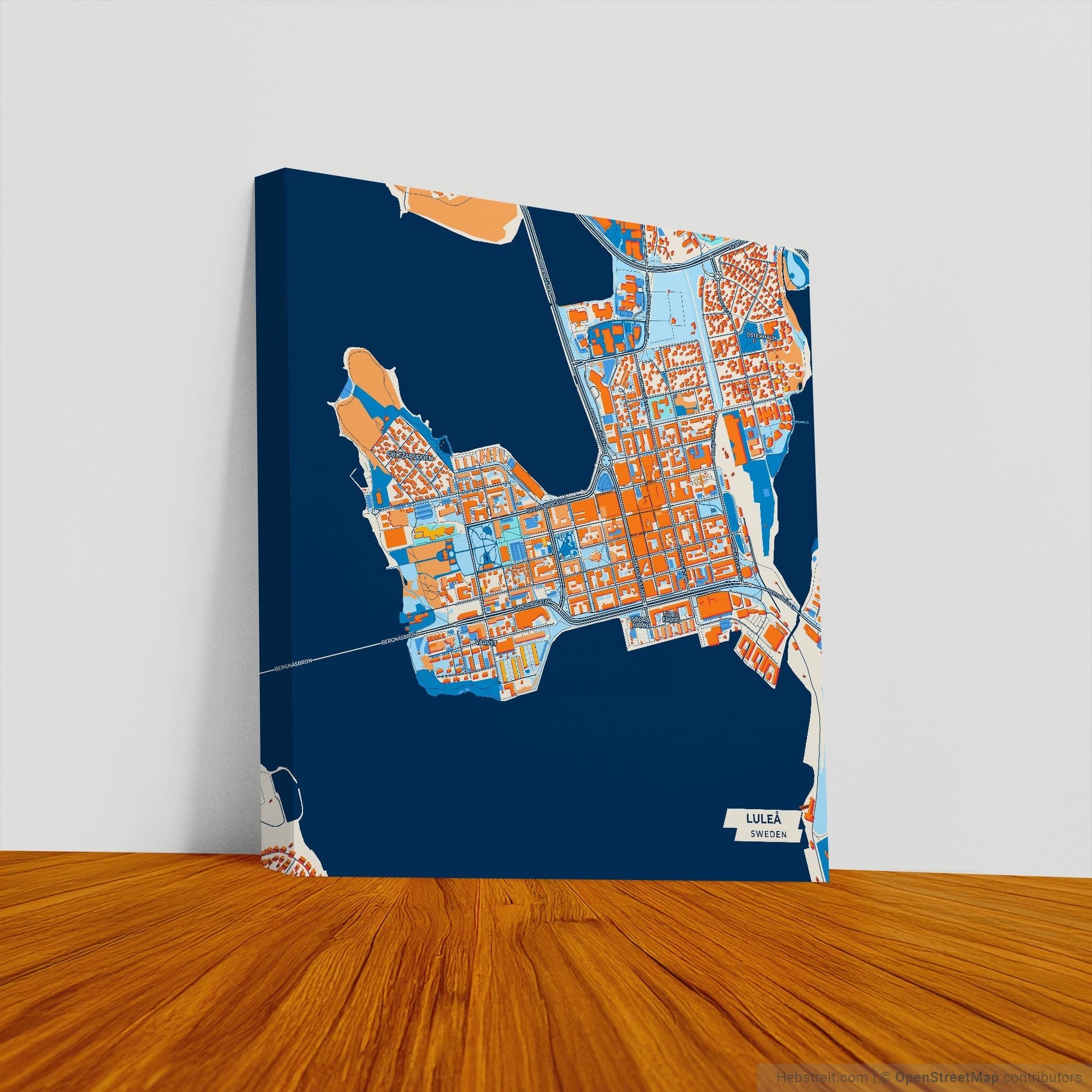 Luleå Sweden Colorful City Map Canvas Print