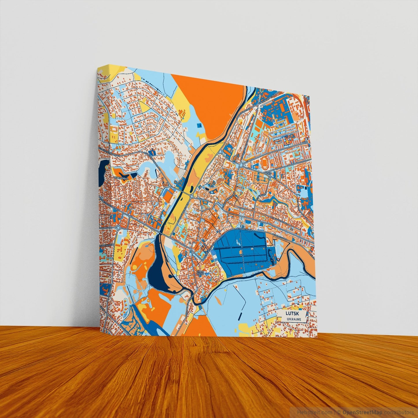 Луцьк Ukraine Colorful City Map Canvas Print