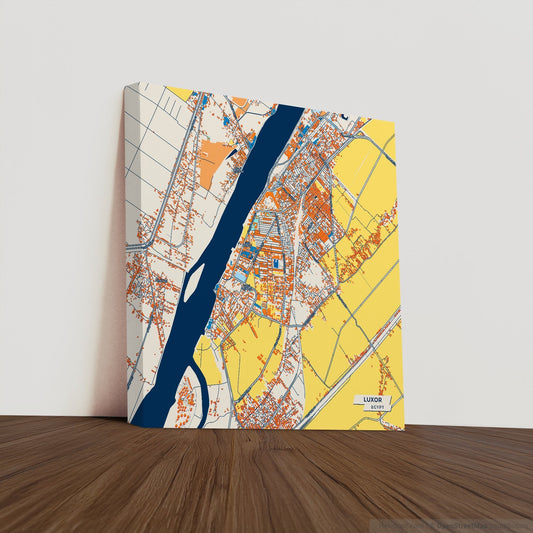 Luxor Egypt Colorful City Map Canvas Print