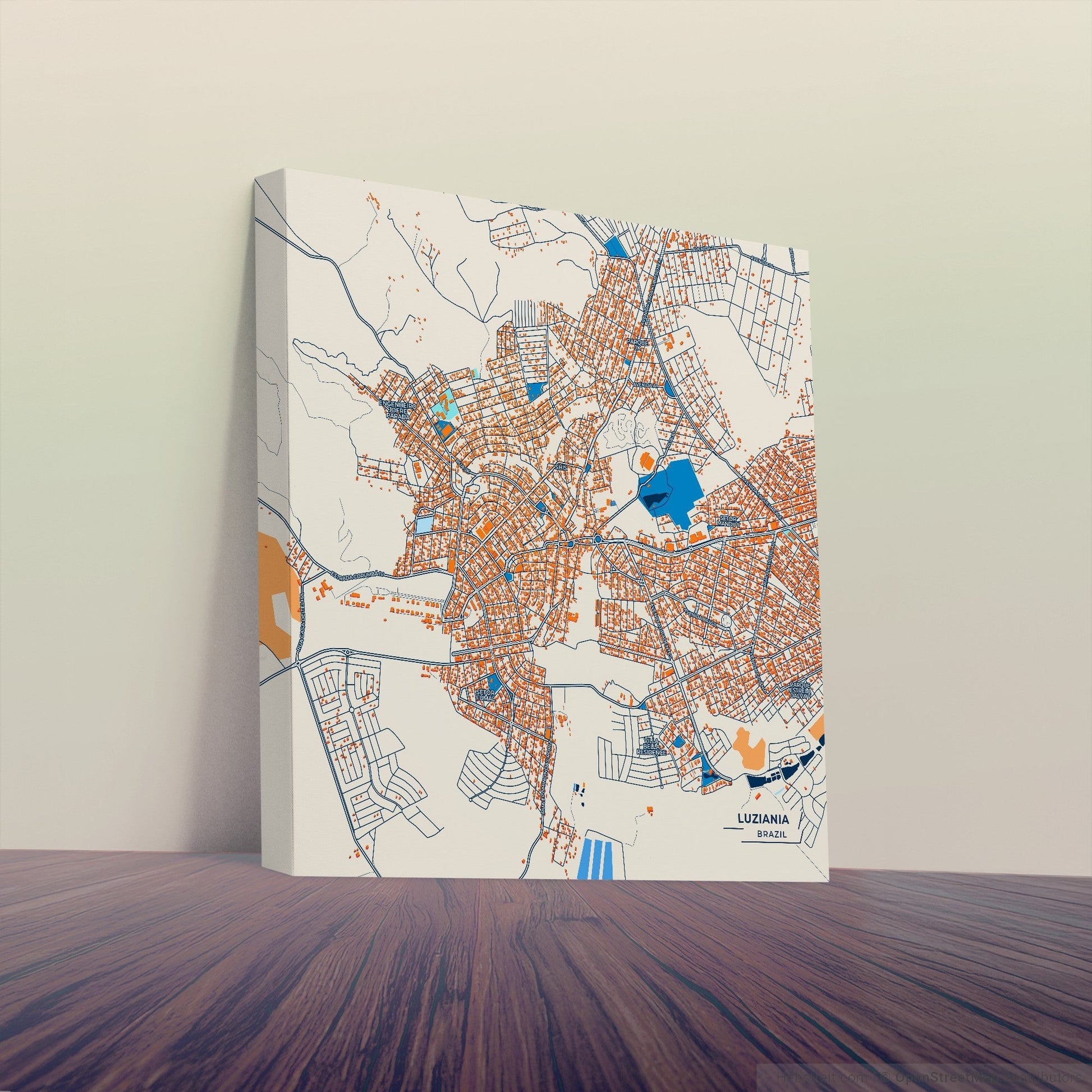 Luziania Brazil Colorful City Map Canvas Print